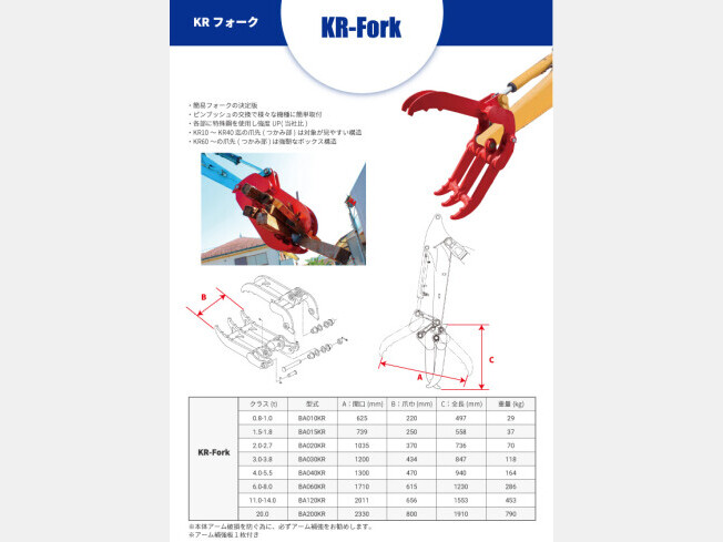 その他メーカー 機械式フォーク | 熊本県のアタッチメント(建設機械) | BIGLEMON（ビッグレモン）：中古建機, 中古重機, トラック, 農業 機械の販売・売却 | 商品ID：12257