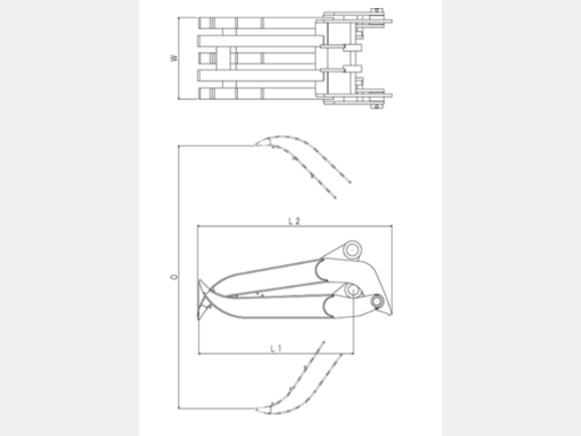 アタッチメント(建設機械) 松本製作所 機械式フォーク HT-120フォーククロー 10-16ｔショベル用　0.45