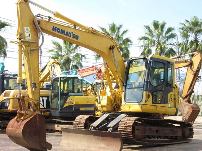 コマツ ユンボ PC128US-8 配管付、解体仕様、バケットスケルトン、正常