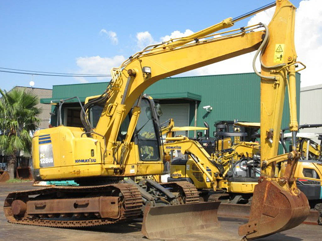 コマツ ユンボ PC128US-8 配管付、解体仕様、バケットスケルトン、正常