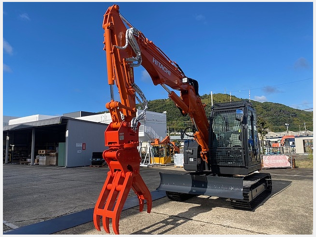 【R-0041】日立　ZX75US-A　8tクラス　キャビン付き　エアコン　ブレーカー配管　往復配管　オートアイドル　4wayマルチ　ユンボ　茨城県 日立建機 ZX75US-A（油圧ショベル(ユンボ)）のカタログ・スペック