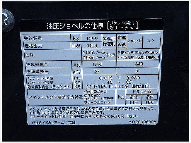 日立建機 ZX17U-5A | 千葉県のミニ油圧ショベル(ミニユンボ