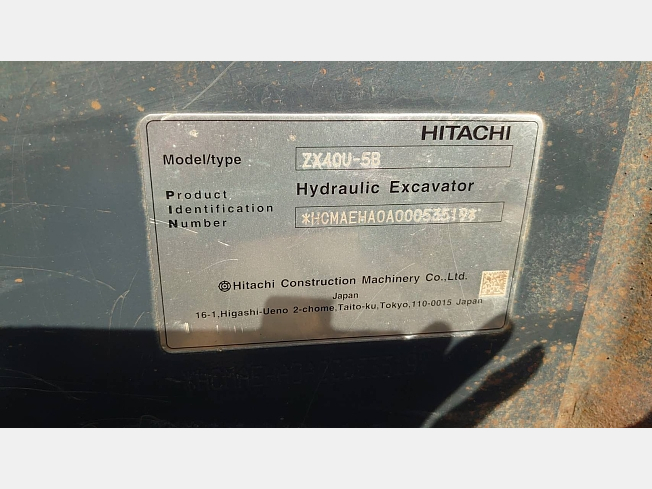 HITACHI ZX40U-5B (Mini excavators) at Kanagawa, Japan | Buy used