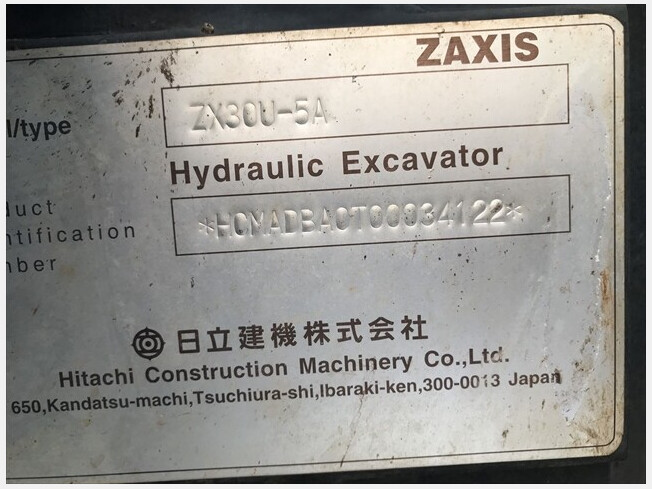 HITACHI ZX30U-5A (Mini excavators) at Okayama, Japan | Buy
