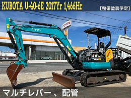 クボタ ミニ油圧ショベル(ミニユンボ) U-40-6E 2017年