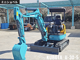 クボタ ミニ油圧ショベル(ミニユンボ) U-30-5 2014年